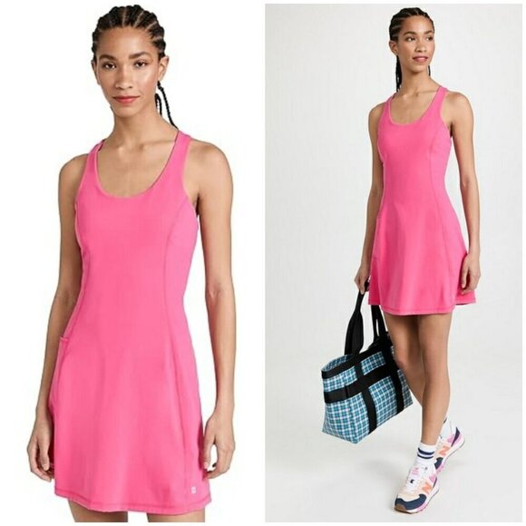 💕SWEATY BETTY💕 Power Workout Dress ~ Dahlia Pink UK Small = US 4-6 NWT - Picture 1 of 15